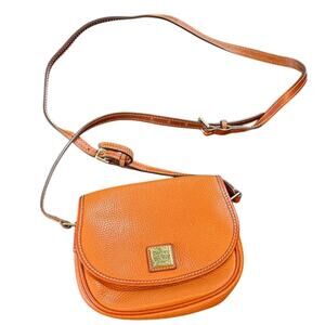 Authentic Dooney & Bourke Tan Leather Crossbody Handbag/Purse, EUC